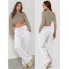 image:imageATHMILE Womens Wide Leg Sweatpants Long Straight Streetwear Drawstring Low Waist Casual Loose Baggy Workout Pants 2026White