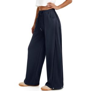 image:imageATHMILE Womens Baggy Wide Leg Pants Y2k Teen Girl Drawstring Track Pants Lounge Sweatpants Women 2026Navy