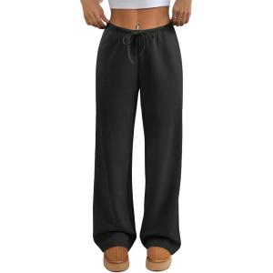 image:imageATHMILE Womens Sweatpants Wide Leg Barrel Pants Baggy Joggers Low Waist Fall Fashion Winter Clothing Pockets 2026Black