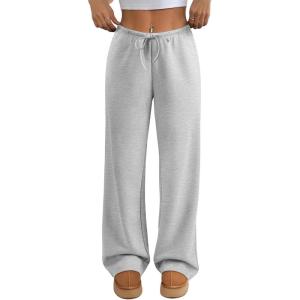 image:imageATHMILE Womens Sweatpants Wide Leg Barrel Pants Baggy Joggers Low Waist Fall Fashion Winter Clothing Pockets 2026Grey