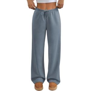 image:imageATHMILE Womens Sweatpants Wide Leg Barrel Pants Baggy Joggers Low Waist Fall Fashion Winter Clothing Pockets 2026Grey Blue