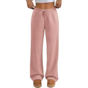 image:imageATHMILE Womens Sweatpants Wide Leg Barrel Pants Baggy Joggers Low Waist Fall Fashion Winter Clothing Pockets 2026Pink