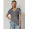 image:imageATHMILE T Shirts Short Sleeve V Neck Tees for Women Fashion Tops Trendy Soft Casual Summer Clothes Outfits 2026Gray