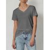image:imageATHMILE T Shirts Short Sleeve V Neck Tees for Women Fashion Tops Trendy Soft Casual Summer Clothes Outfits 2026Gray