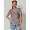 image:imageATHMILE T Shirts Short Sleeve V Neck Tees for Women Fashion Tops Trendy Soft Casual Summer Clothes Outfits 2026Gray Purple