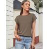 image:imageATHMILE T Shirts Short Sleeve V Neck Tees for Women Fashion Tops Trendy Soft Casual Summer Clothes Outfits 2026Rcoffee Grey
