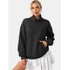 image:imageATHMILE Fleece Sweatshirt for Women Oversized Sweatshirts with Pockets Turtleneck Pullover Fashion Outfits Clothes 2026Black