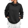 image:imageATHMILE Fleece Sweatshirt for Women Oversized Sweatshirts with Pockets Turtleneck Pullover Fashion Outfits Clothes 2026Black