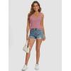 image:imageATHMILE Women Tank Tops Summer Casual Ribbed Sleeveless Basic Cami Top Slim Henley Button Down Blouses BeachDarkpink
