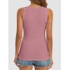 image:imageATHMILE Women Tank Tops Summer Casual Ribbed Sleeveless Basic Cami Top Slim Henley Button Down Blouses BeachDarkpink