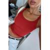 image:imageATHMILE Women Tank Top Sleeveless Scoop Neck Form Fitting Ribbed Knit Basic Cami Shirts1 Short Length Red