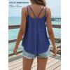 image:imageATHMILE Womens Tank Tops Sleeveless Summer Top Spaghetti Strap Spring Shirt Loose Fit Beach Vacation 2026 CasualDark Blue