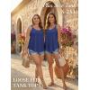 image:imageATHMILE Womens Tank Tops Sleeveless Summer Top Spaghetti Strap Spring Shirt Loose Fit Beach Vacation 2026 CasualDark Blue