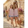 image:imageATHMILE Womens Tank Tops Sleeveless Summer Top Spaghetti Strap Spring Shirt Loose Fit Beach Vacation 2026 CasualDark Pink