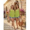 image:imageATHMILE Womens Tank Tops Sleeveless Summer Top Spaghetti Strap Spring Shirt Loose Fit Beach Vacation 2026 CasualLime Green