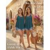image:imageATHMILE Womens Tank Tops Sleeveless Summer Top Spaghetti Strap Spring Shirt Loose Fit Beach Vacation 2026 CasualPeacock Blue