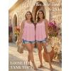 image:imageATHMILE Womens Tank Tops Sleeveless Summer Top Spaghetti Strap Spring Shirt Loose Fit Beach Vacation 2026 CasualPink