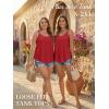 image:imageATHMILE Womens Tank Tops Sleeveless Summer Top Spaghetti Strap Spring Shirt Loose Fit Beach Vacation 2026 CasualRed