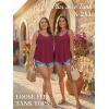 image:imageATHMILE Womens Tank Tops Sleeveless Summer Top Spaghetti Strap Spring Shirt Loose Fit Beach Vacation 2026 CasualWine Red