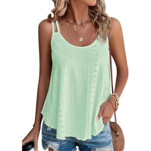 image:imageATHMILE Womens Tank Tops Sleeveless Summer Top Spaghetti Strap Spring Shirt Loose Fit Beach Vacation 2026 CasualMint Green