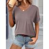 image:imageATHMILE Womens T Shirts 2026 Short Sleeve VNeck Shirts Cute Fit Summer Casual Tee Tops SXXLGray Purple
