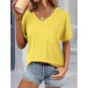 image:imageATHMILE Womens T Shirts 2026 Short Sleeve VNeck Shirts Cute Fit Summer Casual Tee Tops SXXLLemon Yellow