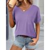 image:imageATHMILE Womens T Shirts 2026 Short Sleeve VNeck Shirts Cute Fit Summer Casual Tee Tops SXXLLight Purple