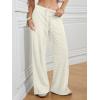 image:imageATHMILE Womens Wide Leg Sweatpants Baggy HighWaisted Drawstring Sweat Pants Fashion Comfy Joggers with PocketsGrey White