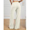 image:imageATHMILE Womens Wide Leg Sweatpants Baggy HighWaisted Drawstring Sweat Pants Fashion Comfy Joggers with PocketsGrey White