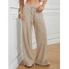 image:imageATHMILE Womens Wide Leg Sweatpants Baggy HighWaisted Drawstring Sweat Pants Fashion Comfy Joggers with PocketsLight Brown