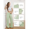 image:imageATHMILE Womens Wide Leg Sweatpants Baggy HighWaisted Drawstring Sweat Pants Fashion Comfy Joggers with PocketsMint Green