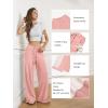 image:imageATHMILE Womens Wide Leg Sweatpants Baggy HighWaisted Drawstring Sweat Pants Fashion Comfy Joggers with PocketsPink