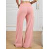 image:imageATHMILE Womens Wide Leg Sweatpants Baggy HighWaisted Drawstring Sweat Pants Fashion Comfy Joggers with PocketsPink