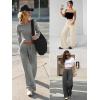 image:imageATHMILE Womens Wide Leg Sweatpants Baggy HighWaisted Drawstring Sweat Pants Fashion Comfy Joggers with PocketsPink