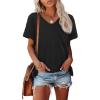 image:imageATHMILE Womens T Shirts 2026 Short Sleeve VNeck Shirts Cute Fit Summer Casual Tee Tops SXXLBlack