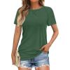 image:imageATHMILE Womens T Shirts Short Sleeve Crewneck Tees Trendy Lightweight Soft Casual Summer Tops 2025Green