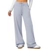 image:imageATHMILE Womens Wide Leg Sweatpants Baggy HighWaisted Drawstring Sweat Pants Fashion Comfy Joggers with PocketsBlue
