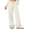 image:imageATHMILE Womens Wide Leg Sweatpants Baggy HighWaisted Drawstring Sweat Pants Fashion Comfy Joggers with PocketsGrey White
