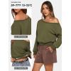 image:imageATHMILE Womens Off the Shoulder Sweatshirt Crop Top Long Sleeve Pullover Comfy Sexy Y2K Casual Fall Outfits 2026Army Green