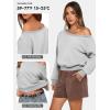 image:imageATHMILE Womens Off the Shoulder Sweatshirt Crop Top Long Sleeve Pullover Comfy Sexy Y2K Casual Fall Outfits 2026Gray