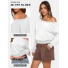 image:imageATHMILE Womens Off the Shoulder Sweatshirt Crop Top Long Sleeve Pullover Comfy Sexy Y2K Casual Fall Outfits 2026White