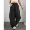 image:imageATHMILE Barrel Sweatpants Women Fall Fashion Wide Leg Pants 2026 Baggy Lounge Comfy Flowy Sweat Pants with PocketsBlack