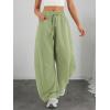 image:imageATHMILE Barrel Sweatpants Women Fall Fashion Wide Leg Pants 2026 Baggy Lounge Comfy Flowy Sweat Pants with PocketsGreen