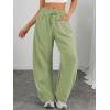 image:imageATHMILE Barrel Sweatpants Women Fall Fashion Wide Leg Pants 2026 Baggy Lounge Comfy Flowy Sweat Pants with PocketsGreen