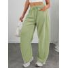 image:imageATHMILE Barrel Sweatpants Women Fall Fashion Wide Leg Pants 2026 Baggy Lounge Comfy Flowy Sweat Pants with PocketsGreen