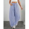 image:imageATHMILE Barrel Sweatpants Women Fall Fashion Wide Leg Pants 2026 Baggy Lounge Comfy Flowy Sweat Pants with PocketsLight Blue