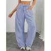 image:imageATHMILE Barrel Sweatpants Women Fall Fashion Wide Leg Pants 2026 Baggy Lounge Comfy Flowy Sweat Pants with PocketsLight Blue