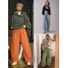 image:imageATHMILE Barrel Sweatpants Women Fall Fashion Wide Leg Pants 2026 Baggy Lounge Comfy Flowy Sweat Pants with PocketsLight Blue