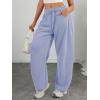 image:imageATHMILE Barrel Sweatpants Women Fall Fashion Wide Leg Pants 2026 Baggy Lounge Comfy Flowy Sweat Pants with PocketsLight Blue