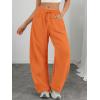image:imageATHMILE Barrel Sweatpants Women Fall Fashion Wide Leg Pants 2026 Baggy Lounge Comfy Flowy Sweat Pants with PocketsOrange